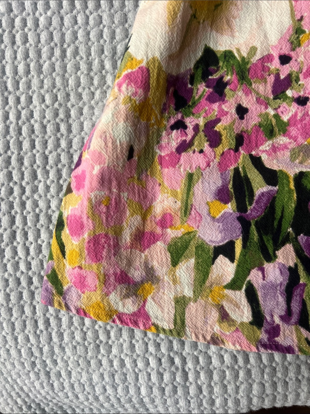 H&M Floral Puff-Sleeve Mini Dress — Pink, Purple & Green - Picture 5 of 8